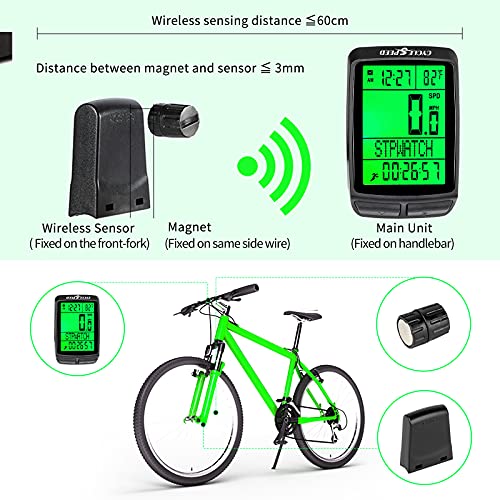 image for CYCLESPEED Wireless Bike Computer Five Languages, Waterproof Bicycle S