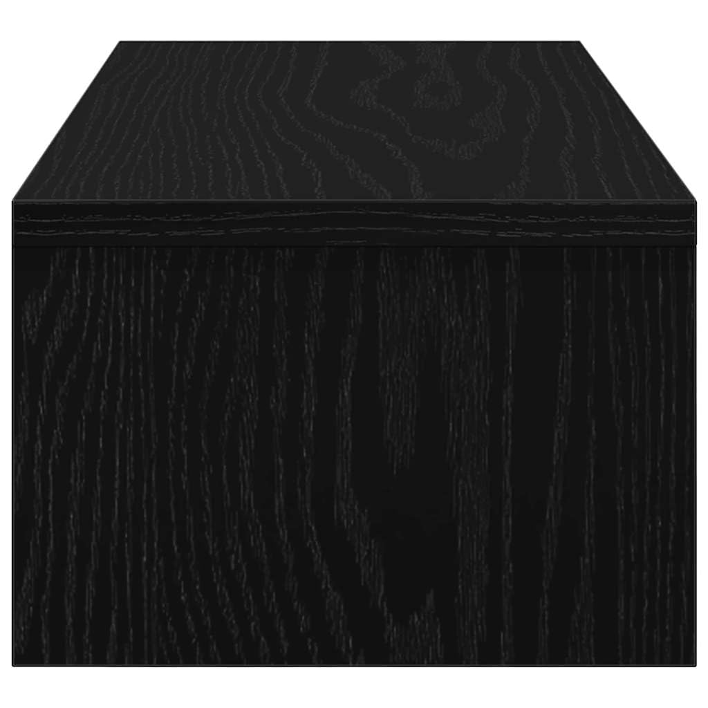 Supporto per monitor nero, effetto rovere, 54 x 22 x 15 cm, in legno, regolabile in altezza, ergonomico, per ufficio, casa, gaming, laptop, PC, notebook, gestione dei cavi, ripiano