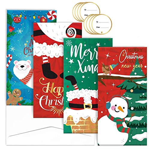 96Pcs Christmas Money Wallet Gift Card Holder Holographic Animals Holiday 32 Cards 32 Envelopes 32 Stickers