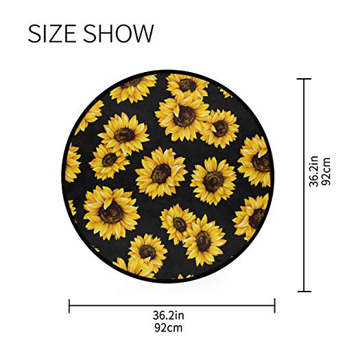 Senya G51861235P339C376S702 Round Area Rug Non-Slip Large Circle Rugs 3-Feet Diameter thumb #4