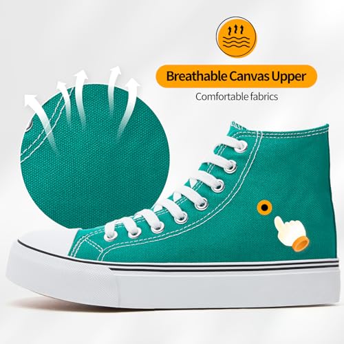 Image of ZGR Womens High Top Canvas Sneakers,Lace-up Canvas Shoes,Casual Tennis Walking Shoes
