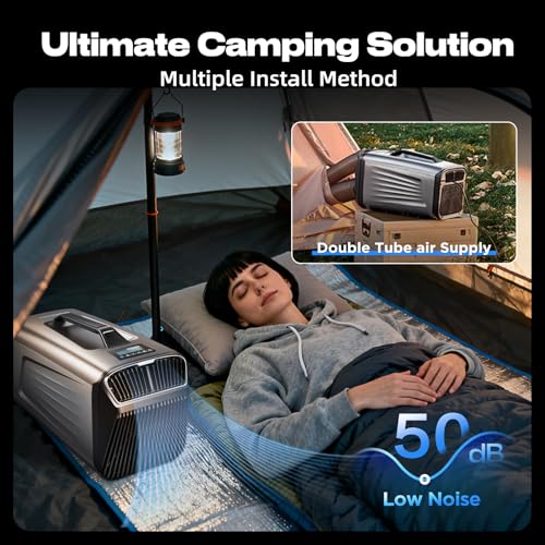 Image of OUTOHOME Portable Camping Air Conditioner,5200 BTU Low Power Portable AC | Low power compact portable AC with fast cooling,perfect for indoor & outdoor,tents,RVs,trucks,small warehouses & pet houses