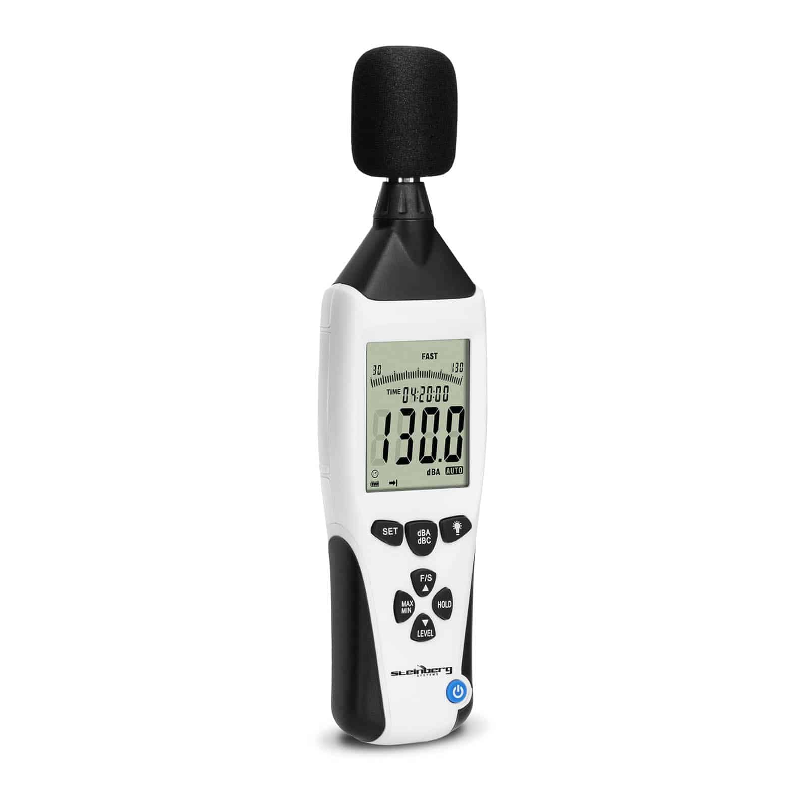 Steinberg Systems Schallpegelmessgerät 30-130 dB ±1,5 dB, 31,5 Hz-8,5 kHz, Datenlogger, USB, 260.000 Messungen