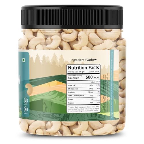 Image of Natural Premium Whole Cashews | Whole Crunchy Cashew | Premium Kaju nuts | Nutritious & Delicious | Gluten Free & Plant based Protein Rich in Protein, Magnesium & Phosphorus, Deluxe Size & Crunchy Nuts (200 Gram)