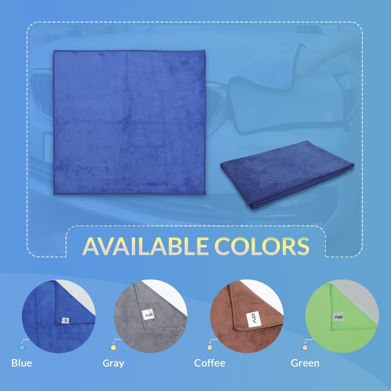 Image of Neodrift '400 GSM' Microfiber Cloth (Size - 40X40 Cm)(Set of 8 PC)(Colour - Blue)(Ultra Soft Cleaning Cloth for Car, Bike - Polishing, Detailing, Highly Absorbent)