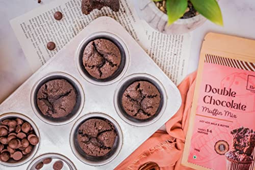 Image of 11Eleven Bakery Healthy Muffin Mix | Double Chocolate 140g each | Pack of 2 | Eggless Cake Mix |Instant Muffin Mix Powder 2 Step - Mix & Bake | |Easy to make|100% Vegetarian |