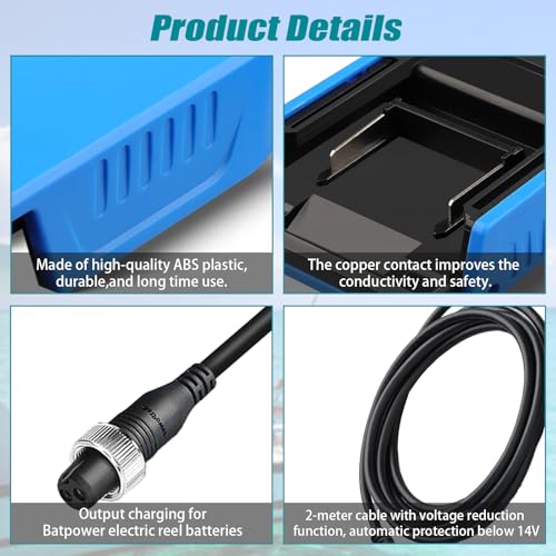 Fishing Batterty Adapter Compatible with Daiwa/for Shimano Daiwa Tanacom 1000 Leobritz 500 for Shimano BeastMaster 9000 14.4V Series Electric Fishing Reel for makita 18V Battery - Thumbnail 5