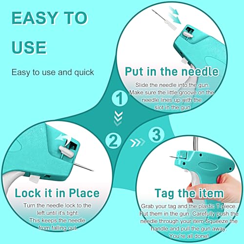 Image of 2026 New Stitch Gun for Clothes, Handheld Quick Clothing Fixer Sewing Kit with 1000 Black & 1000 White Fasteners, 6 Replacement Needles, Light Blue