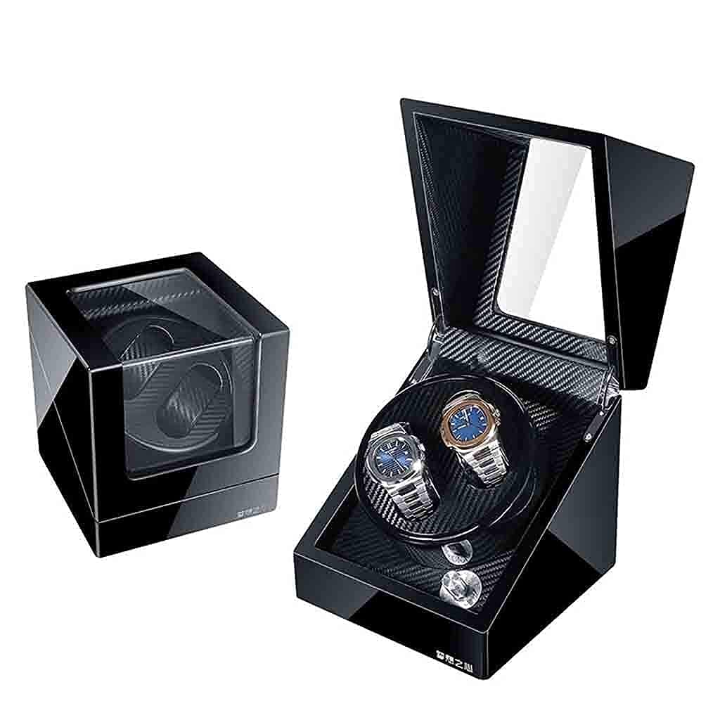 OLSKFUH Automatic Watch Winder Box Automatic Watch Box Rewinder Watches Automatic Watch Winder Box Double Storage Display Box With Piano Paint Extremely Quiet Motor,