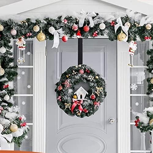 Metal Wreath Door Hanger for Christmas, 12 Inch Rust-proof Christmas Wreath Door Hanger, Use for Hanging Holiday Decorations and Placing Umbrellas, Hats, Clothes, Black