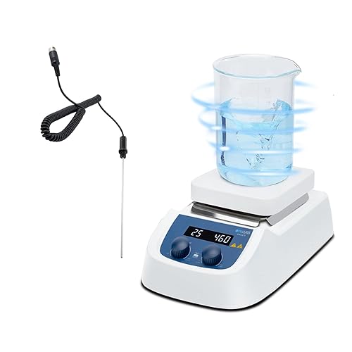 ONiLAB Placa caliente magnética LED cuadrada de 5 pulgadas con agitador magnético con placa de laboratorio recubierta de cerámica, placa de