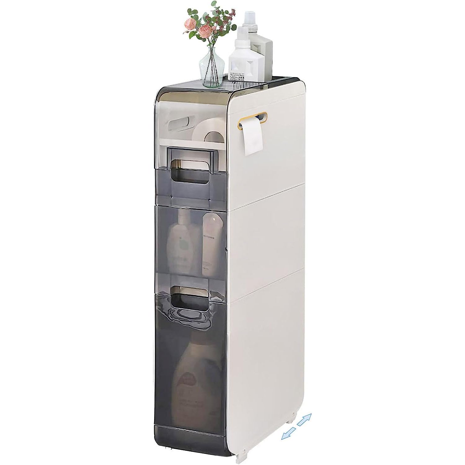Meuble étagère plastique amovible et meuble de rangement d'appoint pour couloir et buanderie