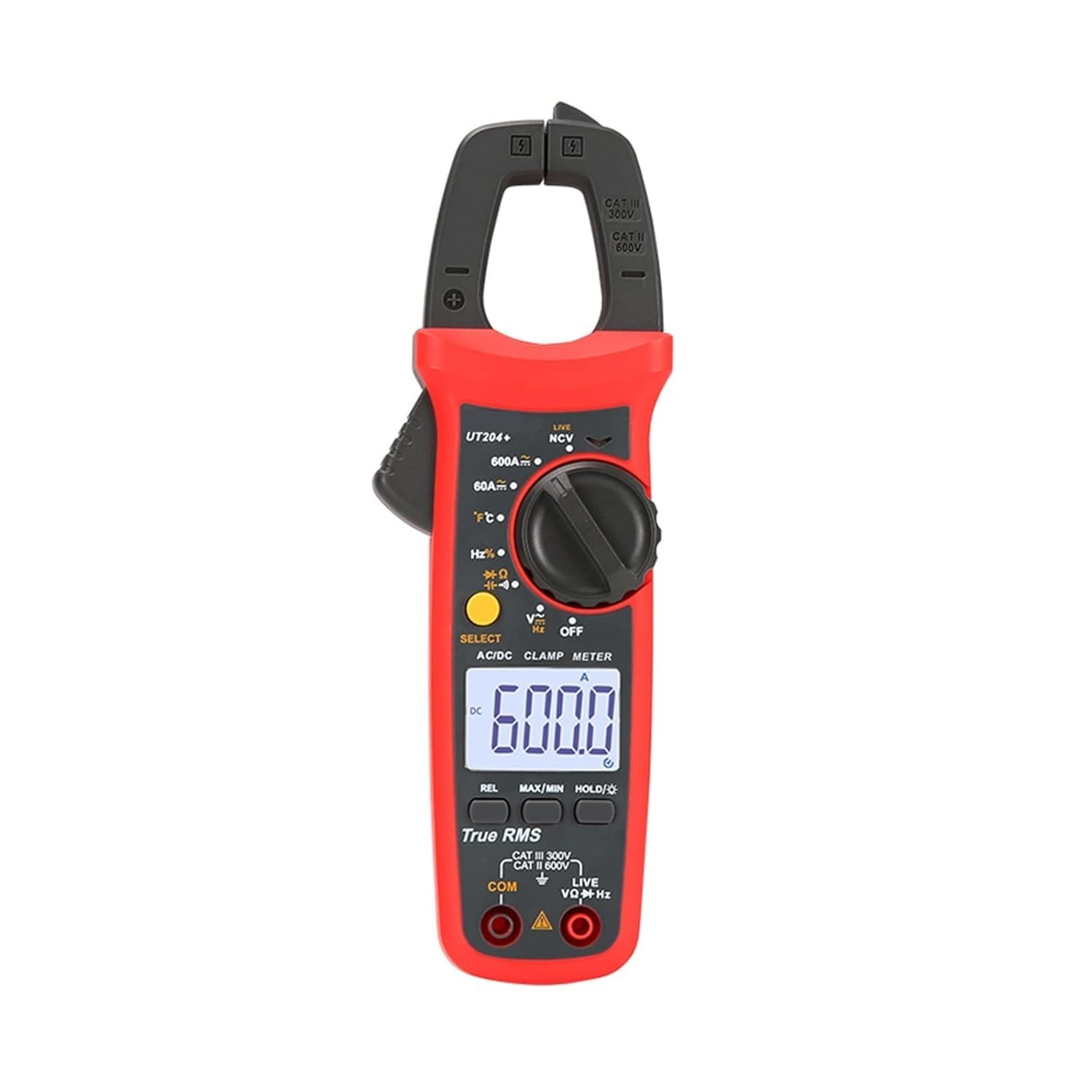 UT204+ medidor digital de pinzas temperatura AC corriente continua medidor de resistencia de voltaje multímetro verdadera medición de corriente eléctrica multifuncional rms, ncv inteligente