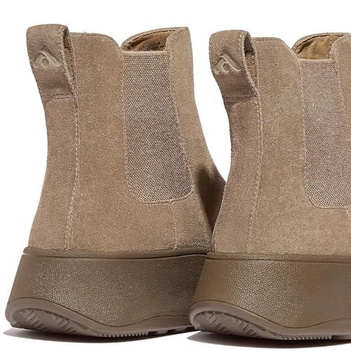 FitFlop womens F-mode Suede Flatform Chelsea Boots 2-tone Elastic3