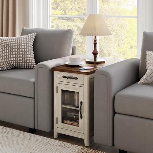 Linsy Home LH518J2-C Farmhouse End Table With Charging Station thumb #1