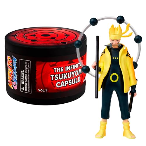 Bizak Naruto Tsukuyomi Infinito Cápsula Sorpresa, Figura Coleccionable de 7 cm con Accesorio y Base de Exhibición, 8 Personajes para Coleccionar, +6 años, (64111305)