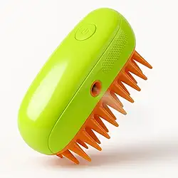 Escova para Gatos,Removedor de pelos para Pets, Cachorros, Escova Eletrica,Escova a Vapor para Pets – Remove Pelos de Gatos e Cães com Facilidade | Recarregável | Verde e Laranja | Pontas de Silicone Confortavel| Cachorro e Gato|