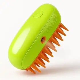 Escova para Gatos,Removedor de pelos para Pets, Cachorros, Escova Eletrica,Escova a Vapor para Pets – Remove Pelos de Gatos e Cães com Facilidade | Recarregável | Verde e Laranja | Pontas de Silicone Confortavel| Cachorro e Gato|