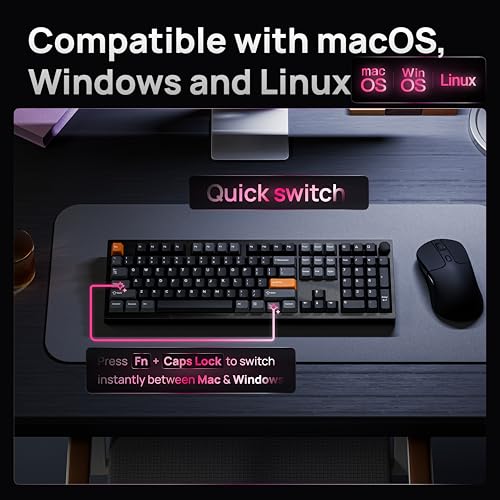 Image of Keychron P6 Ultra 8K Polling Rate Full-Size Aluminum Wireless Mechanical Keyboard, 2.4 GHz /Bluetooth /Wired Custom RGB, Hot-Swappable Silk POM Banana Switch for Mac Windows Linux - Black