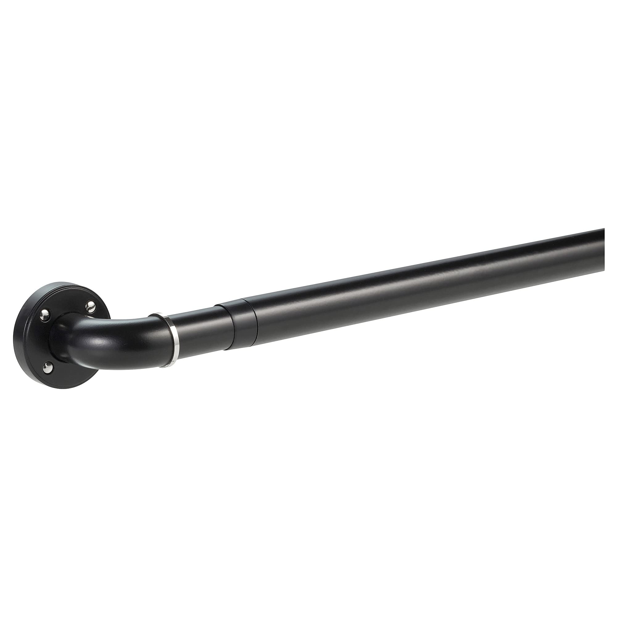 Tringle à rideaux noir 120-210cm PRAKTSTENÖRT pour barre qui ne plie pas 28mm