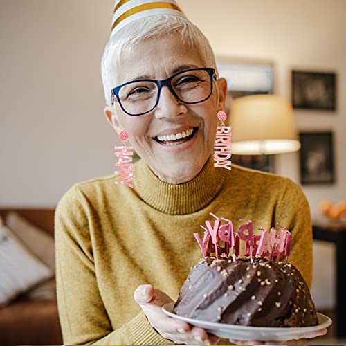 Birthday Earrings Beaded Earrings For Women Girls Glitter Happy Birthday Letter Drop Dangle Earrings Birthday Party Jewelry Gifts #TOP3