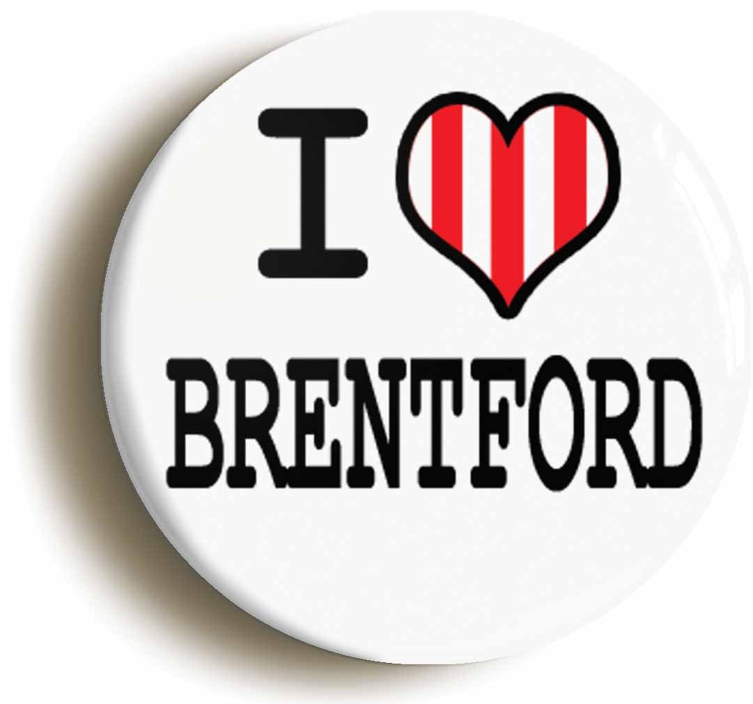 I Heart Love Brentford Fridge Magnet (Circular 2inch / 50mm diameter)