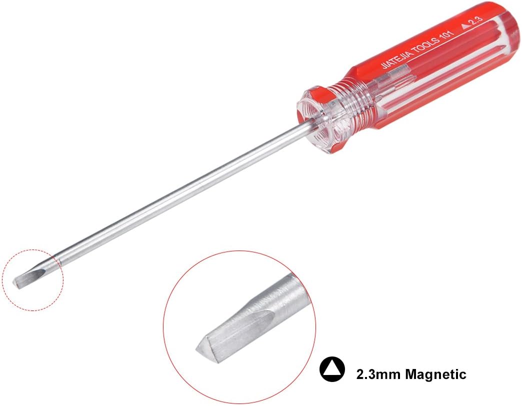 Sourcingmap 2Pcs Magnetic 2.3mm Triangle Screwdriver with 3 Inch Shaft, Silver Tone, Clear, Red - Image 3
