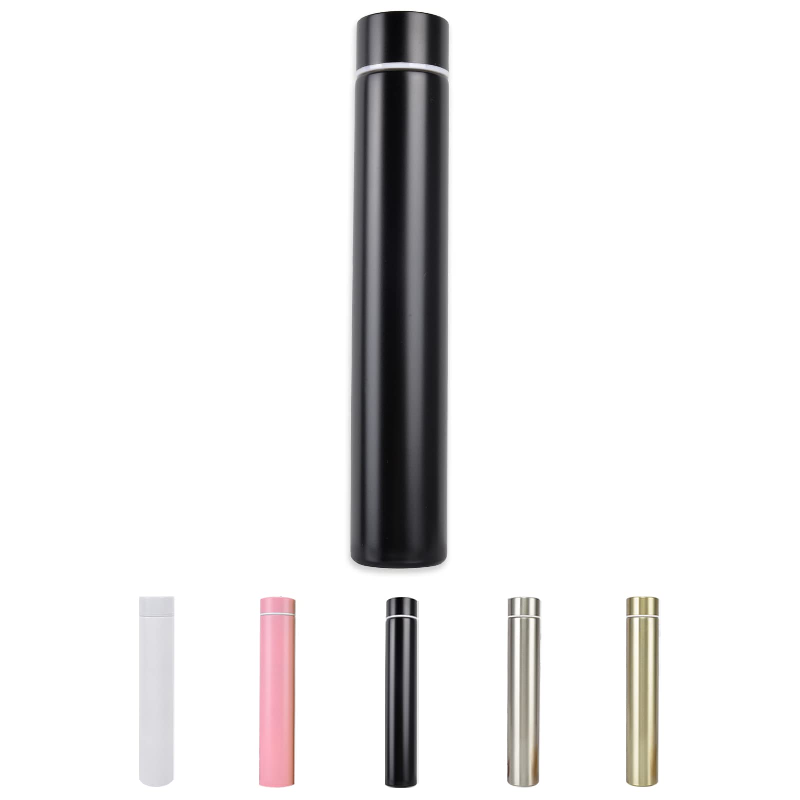 ChezMax Slim Stainless Steel Insulated Water Bottle Travel Cup Sports Drink Bottle 9.56 oz,Black