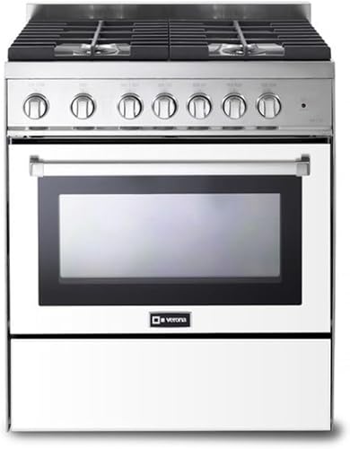 Verona VEFSGG304NW - Cajón de almacenamiento para horno de convección independiente de 30 pulgadas 4 quemadores sellados color blanco