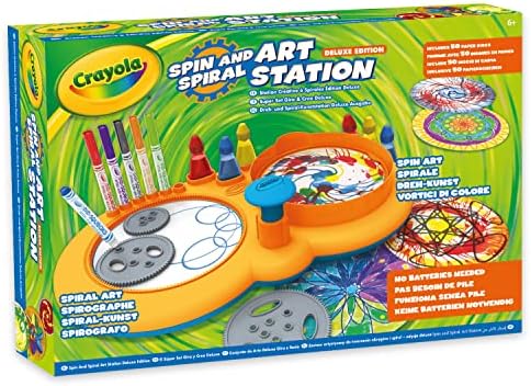 CRAYOLA- Super Set Zakręć i Create Deluxe, do tworzenia Mandali i Kolorowych wirów z kolorowymi markerami i atramentami, kreatywnym biznesem i prezentem dla dzieci, od 6 lat, wielokolorowy, 74-7499