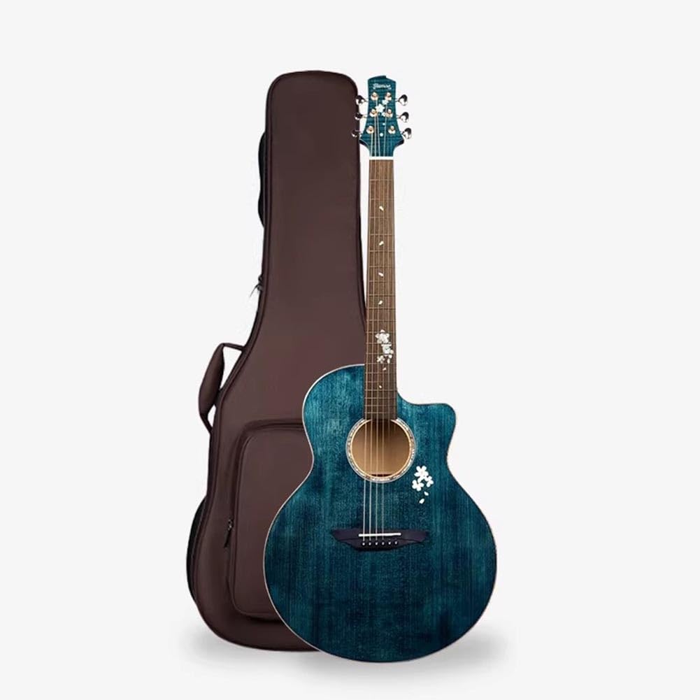 Kit Chitarra Acustica Per Principianti Da 41 Pollici, Chitarra Folk A 6 Corde In Legno Con Custodia Morbida Per Adulti, Studenti E Appassionati Di Musica(Blu)