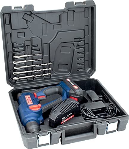 Güde 58508 BH 18-201-30K Akku Bohrhammer (18V E³ Akkusystem, 2.0Ah Li-Ionen Batterie, Koffer, 5x SDS Plus Bohrer) – Bild 6