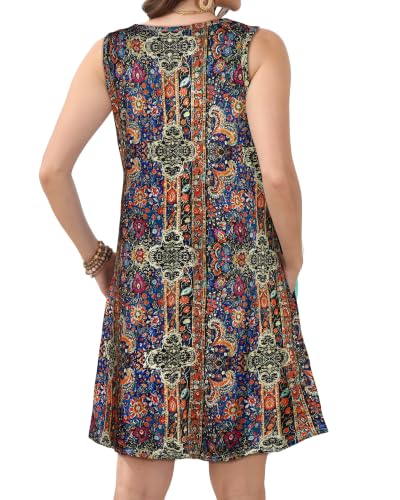 Image of JOLIGAL Womens Summer Dresses Casual Sleeveless Tshirt Sundress Beach Cover Up with Pockets Loose Tank Dress 2026
