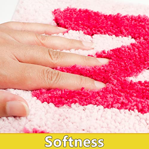 Firecos Get Naked Bath Mat Bathroom Rugs Non-Slip Doormat Microfiber Absorbent Bath Shower Mat Bath Rug for Bedroom Bathroom Decoration (Dark Pink - Image 4