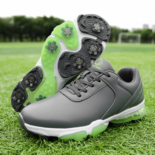 Image of Spikes Golf Shoes Men Training Golf Sneakers Comfortable Walking Footwears for Golfers