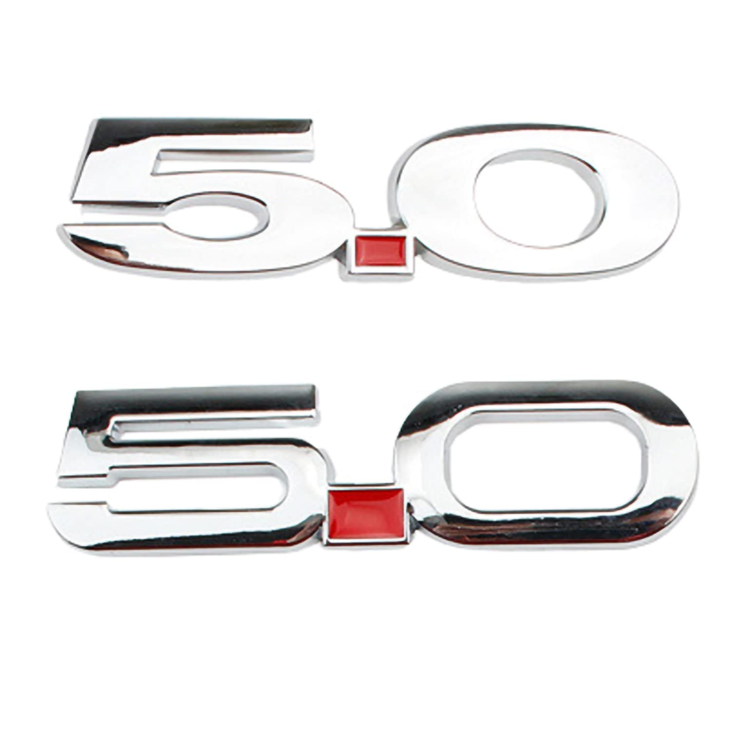 OnlyYou.X Chrome 5.0 Emblem 5.0 Badge Compatible with Fender 2 Pieces Metal