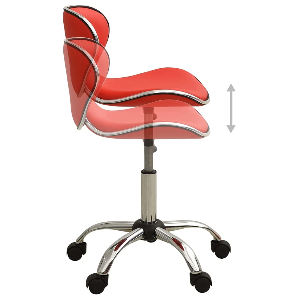 Friseur Rollhocker Rot mit höhenverstellbarer Gasdruckfeder drehbar und kippbar für Salon, Kosmetikstudio, Friseur, Barber, professionell, mit 5 Rollen, 110 kg