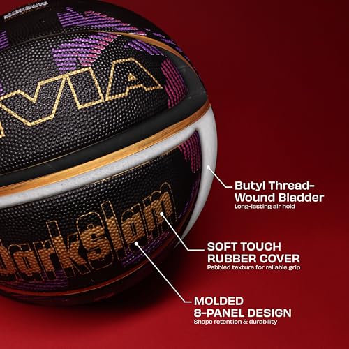 Image of Nivia Dark Slam Basketball, for Men & Women, Durable Molded Rubber Ball with Pebbled Grip, Butyl Bladder, for Indoor & Outdoor Play (Size 7, Multicolor)