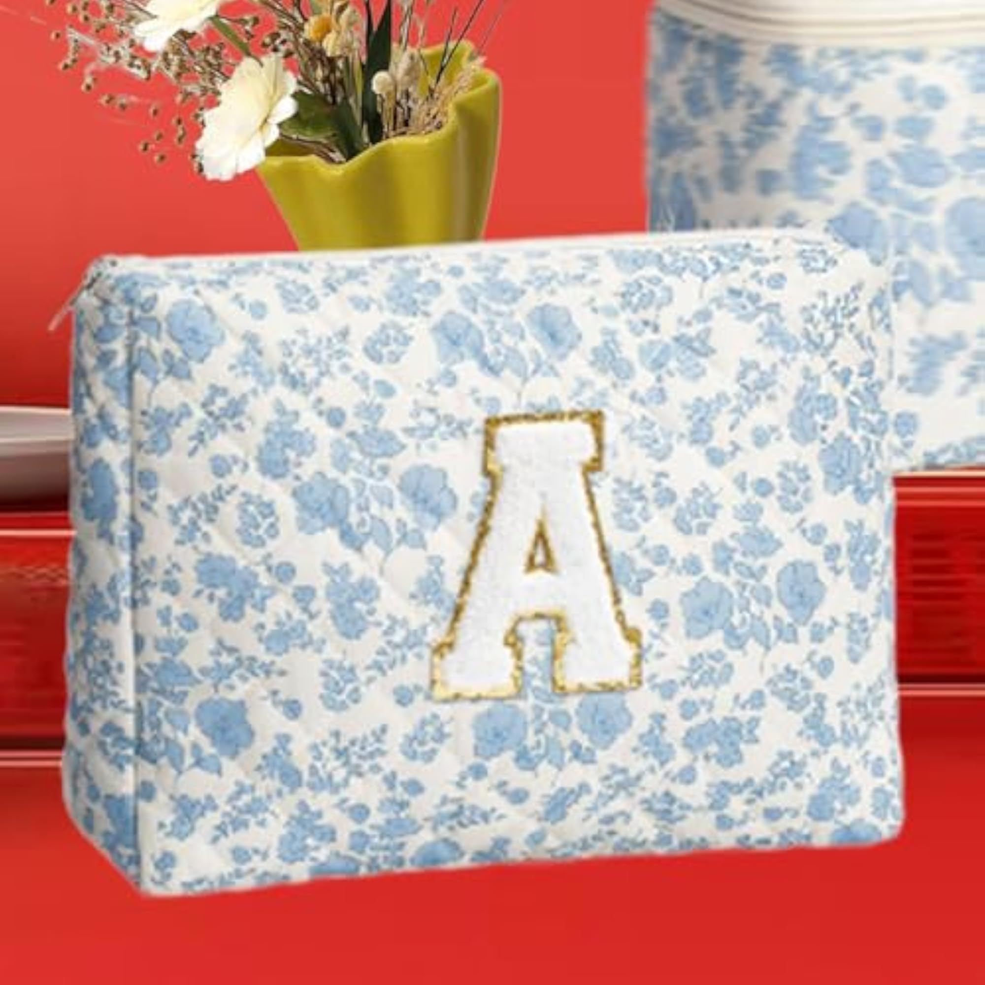Quilted Makeup Bag for Women, Lotion and Pencil Gift Idea