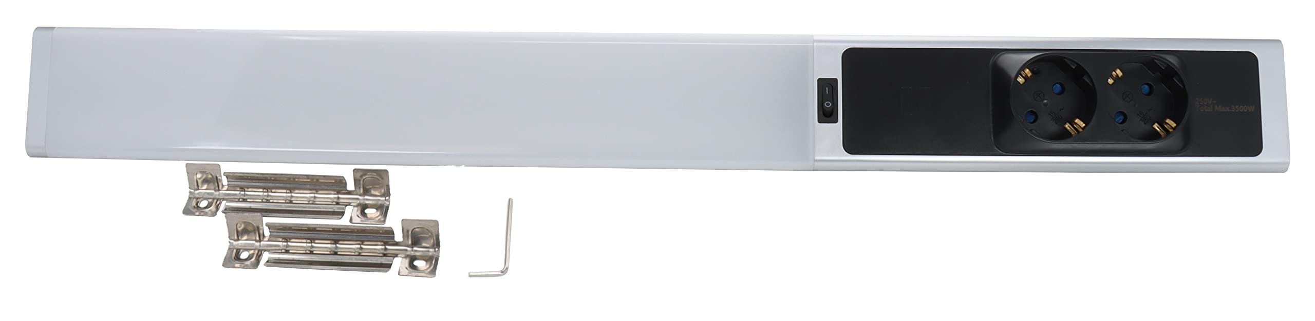 Bold Luminaria LED para Debajo del Armario de Cocina con 2 Tomas (1750 lúmenes | 18 W | 4000k Blanco Neutro | IP20 | 60 cm de Longitud)