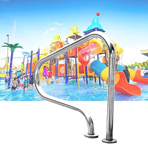 Escalera para piscina con pasamanos de acero inoxidable miniatura 1