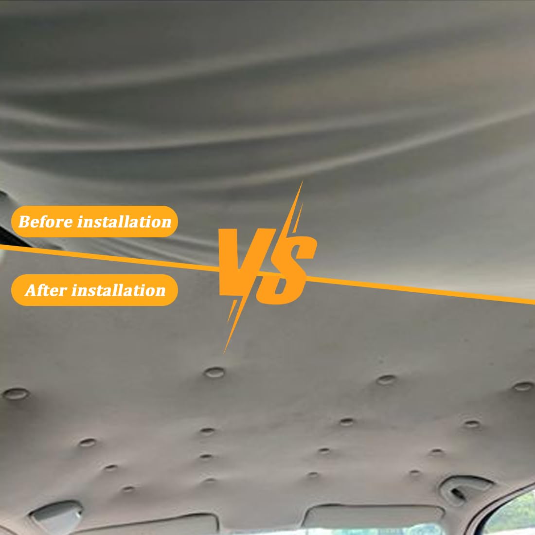 Kit Riparazione Cielo Auto, 65 Rivetti per Riparazione Tetto Auto + 65 Puntine Colorate+1 Cacciaviti+ 1 Metro a Nastro, Ripara Cielo Auto Set Riparazione Cielo Auto(grigio)