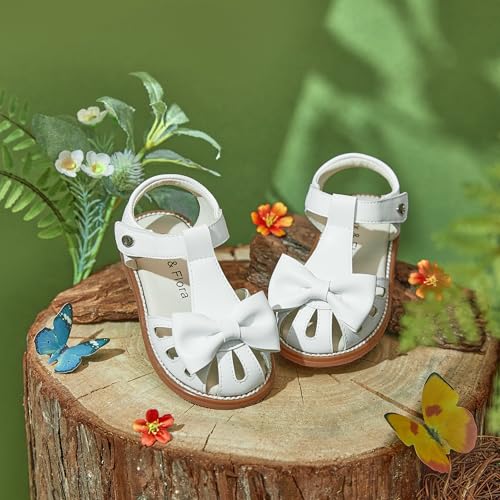 Image of Felix & Flora Toddler Girls Sandals Soft Rubber Princess Flat Shoes Flower Girl Shoes