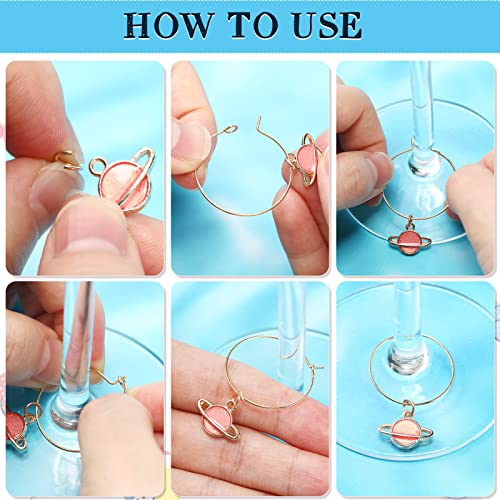 Set Of 300 Wine Glass Charms Markers Tags Identification Wine Charms Wine Glass Hoops Drink Markers Open Jump Ring Earring Beading Hoop For Jewelry Making Wine Party Favor Decoration Wedding Birthday #TOP4