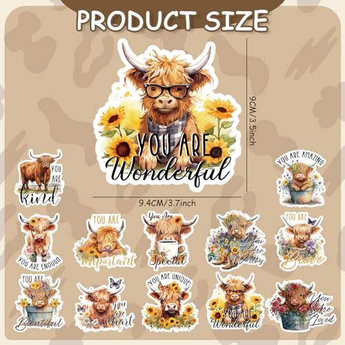 Juego de 12 imanes decorativos de vaca de montaña miniatura 2