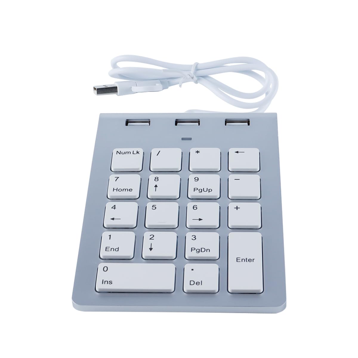 Wired Numeric Keypad, Type C, USB 2.0, with 3 USB Ports for Laptops, Tablets, Notebooks, PC, Desktop and More