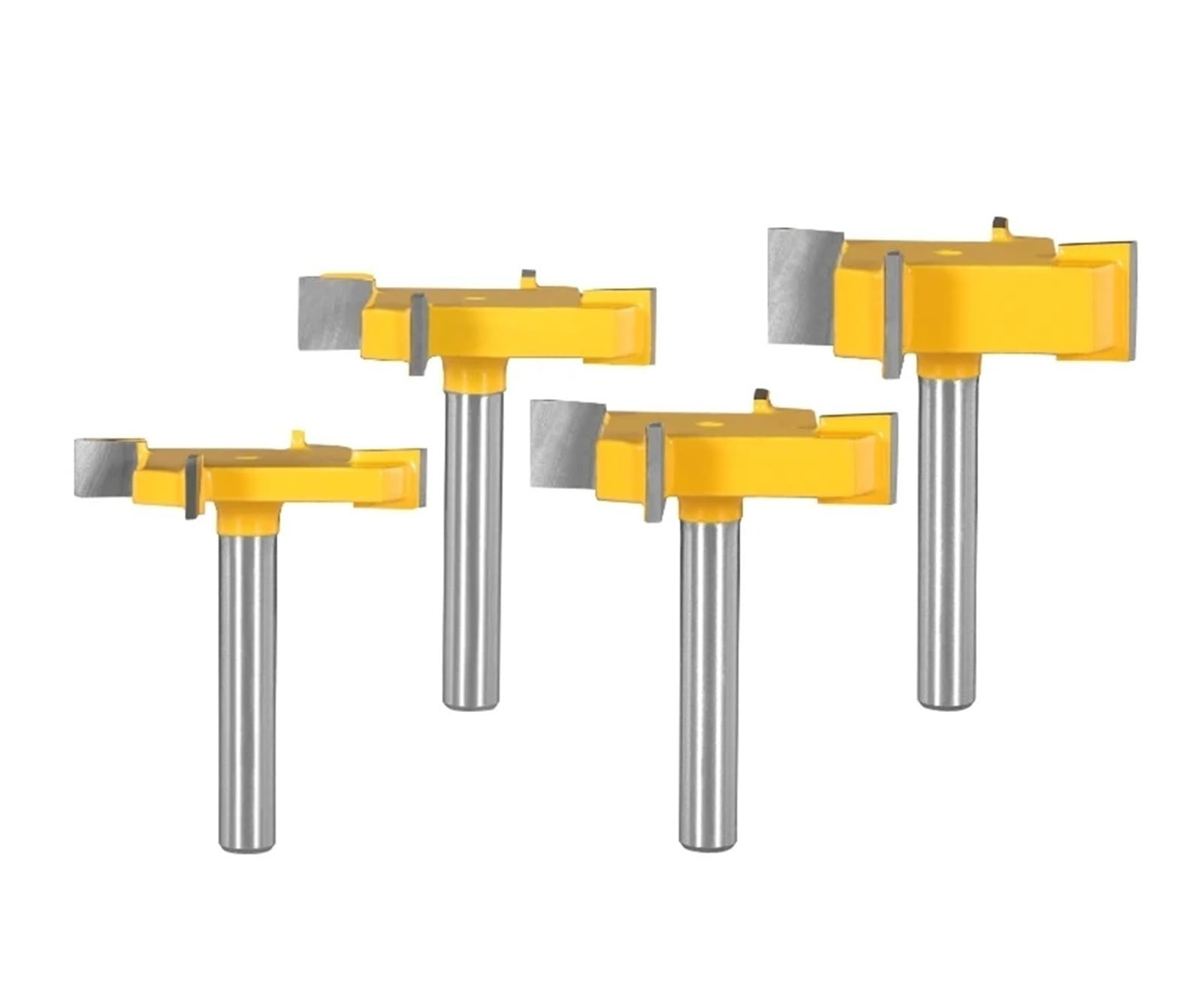 1 pieza/4 piezas de 6 mm y 6,35 mm, vástago Z4, tipo T, ranurado con 4 brocas de carburo for fresadora de madera.(4pcs 6mm shank)