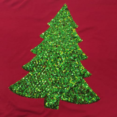 Sequin Christmas Tree Bishop Sleeve Tunic Top for Women - Image 6