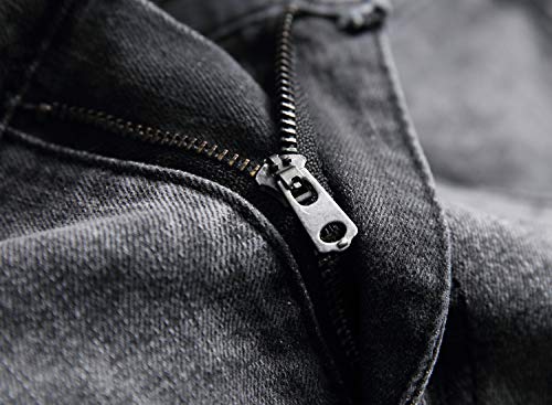 Andongnywell Men's Straight Fit Skinny Tapered Leg Jeans Man's Fashion Slim-fit Stretch Pocket Denim Pants4