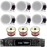 Home Theater Sound System Kit - 7.2 Channel 1500 Watts Bluetooth Amplifier w/ 6 QTY of 8